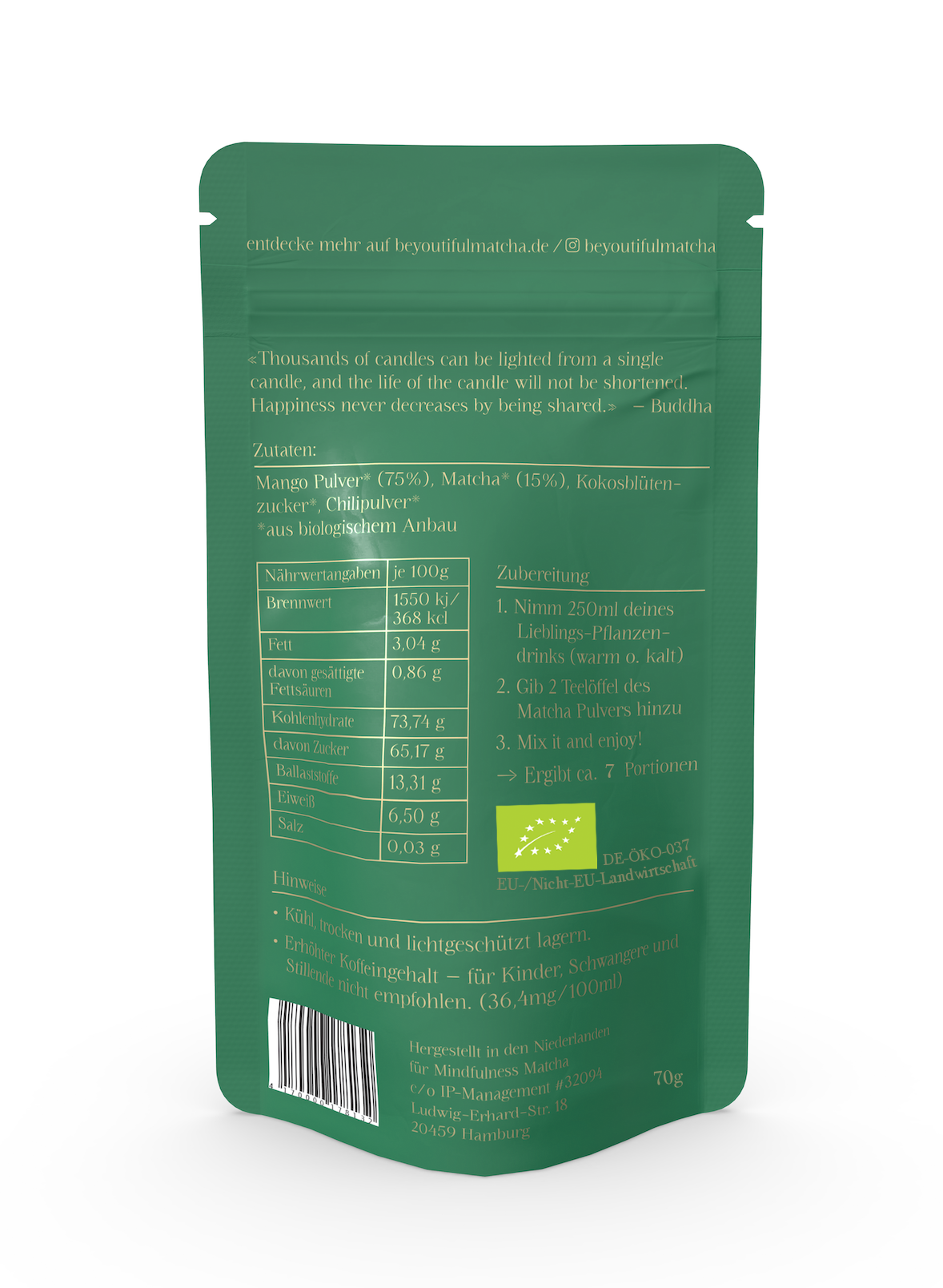 Hot Mango - aromatisierter Bio-Matcha